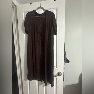 torrid Long Open Cardigan Dress in Dark Brown